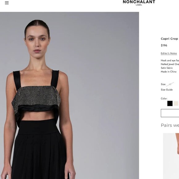 Capri Crop by Nonchalant - Black - sequin crop top - Picture 1 of 4